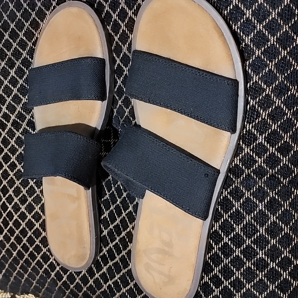 Black and brown double strap sandal - Picture 3 of 7